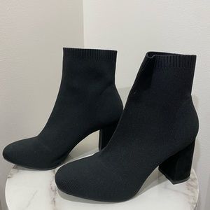 Black Sock booties size 8.5, worn twice